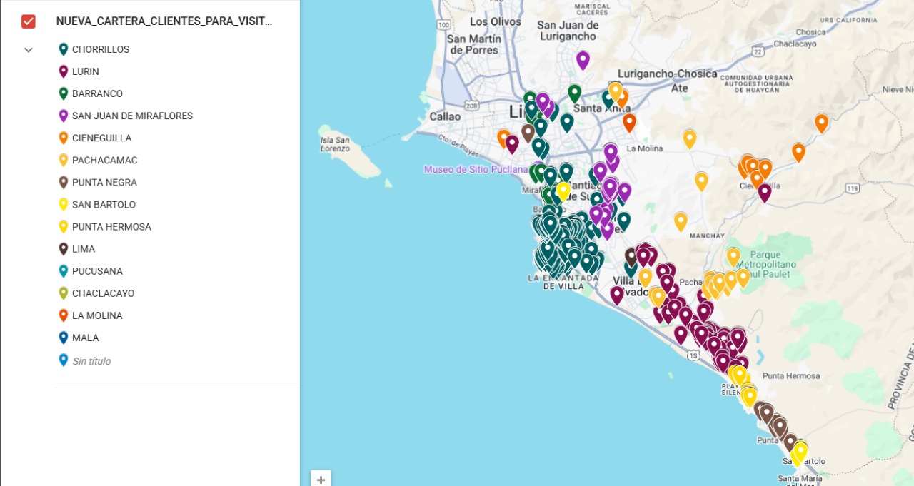 Mapa de distribución Canal Tradicional Lima